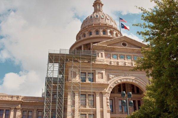Texas Capitol building, where the Sept. 16 proceedings were held, undergoing rehabilitation work. The State Capitol is in a turbulent state both inside and out.