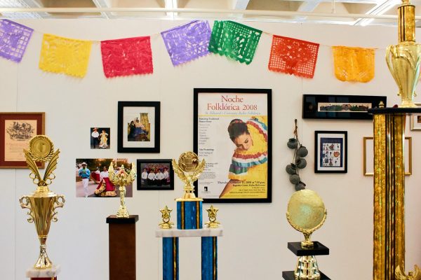 A unique collection of awards, outfits and past images gives visitors the ability to walk through St. Edwards Ballet Folkloricos history. The exhibit is currently on display in Munday Library on the second floor.