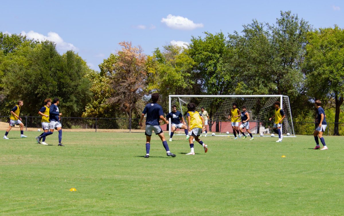 St. Edward’s men’s soccer team preparing for their upcoming match against University of Colorado and Colorado Springs on Sept. 6th. 