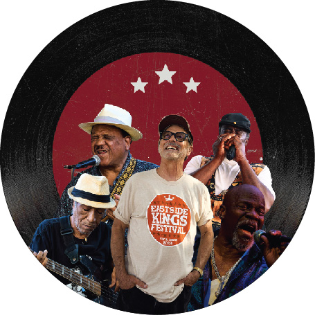Blues Artist from all over the nation such as Harold McMillan, Matthew Robinson, Terry Harmonica Bean and Stan Mosley (left to right) join Eddie Stout (center) in the celebration of blues, rhythm and jazz at the 11th annual Eastside Kings Festival. 