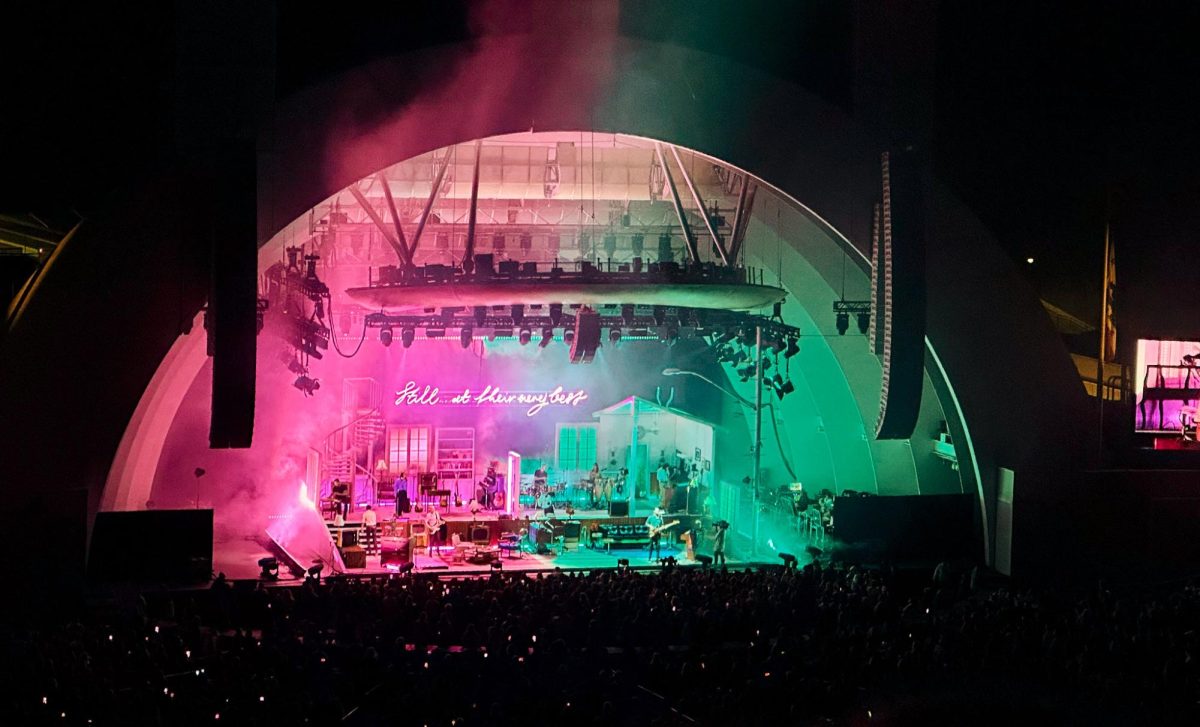The 1975 carried on thier "Still...At Their Very Best" tour playing "Change of Heart" from their 2016 album "I like it when you sleep, for you are so beautiful yet so unaware of it" at the iconic Hollywood Bowl in Los Angeles, California on Sept. 2, 2023.
