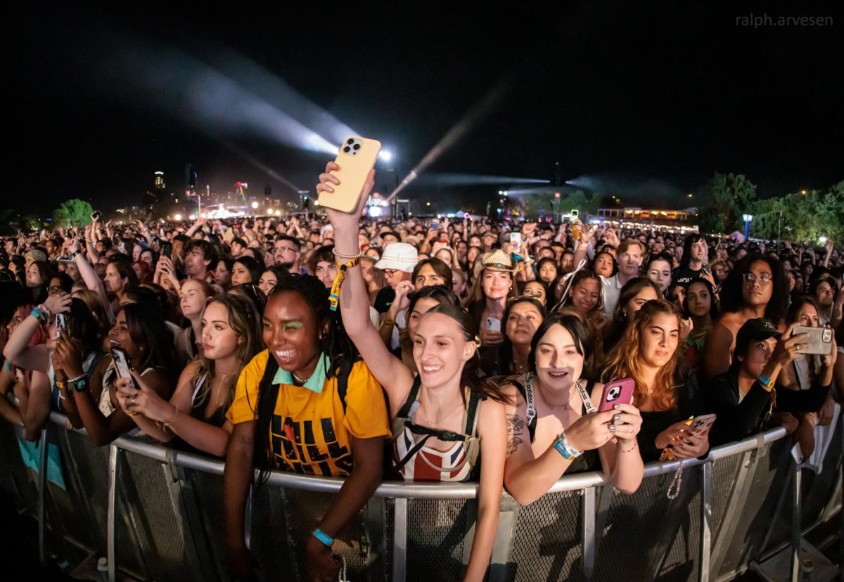 Fans at the barricade of the Honda Stage at ACL on Oct. 14. Many of these fans were waiting all day just to get that barricade spot. 