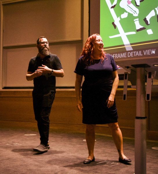 Swope and Staggs were eager to answer student questions about employment in the animation industry.
