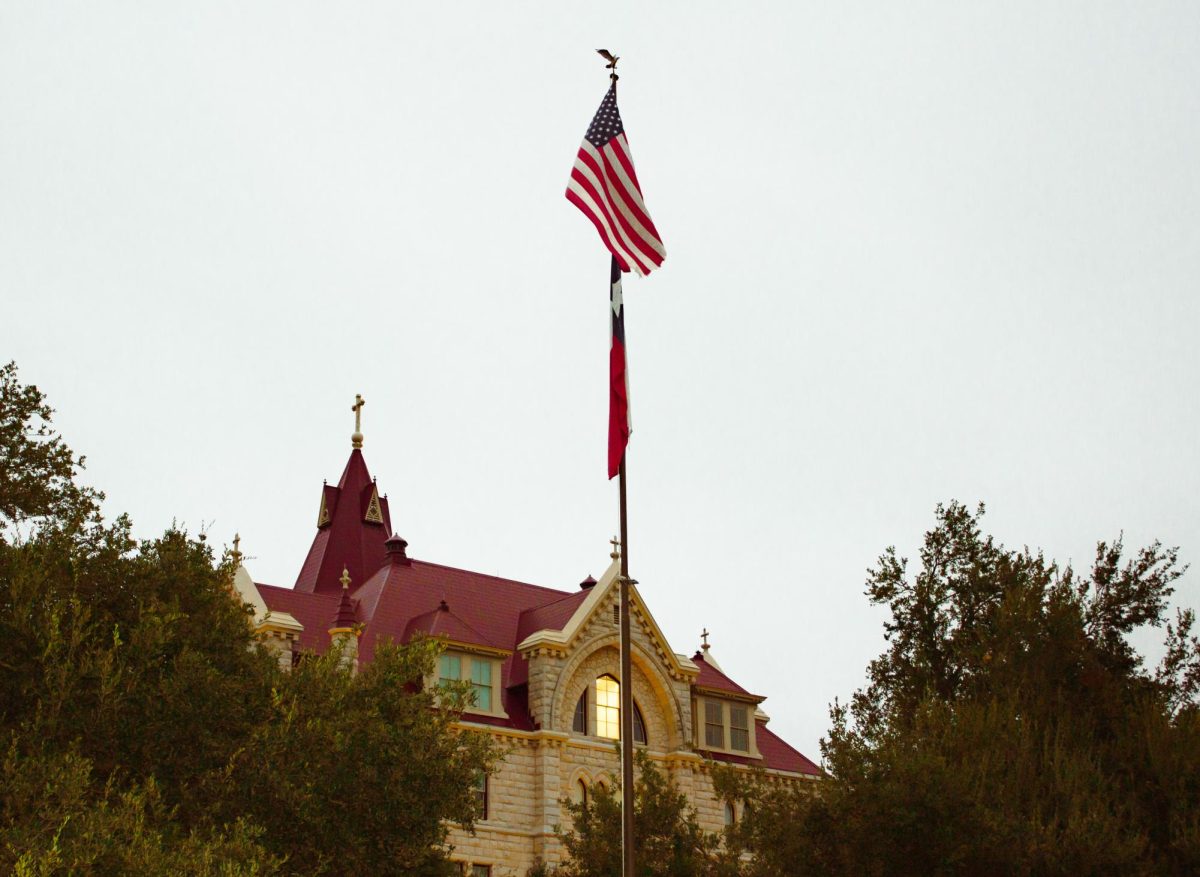 St. Edward’s American flag is a symbol of the college’s devotion to the principles of the American government. Principles which are currently being tested as political power are abused and misappropriated in our nation’s government.