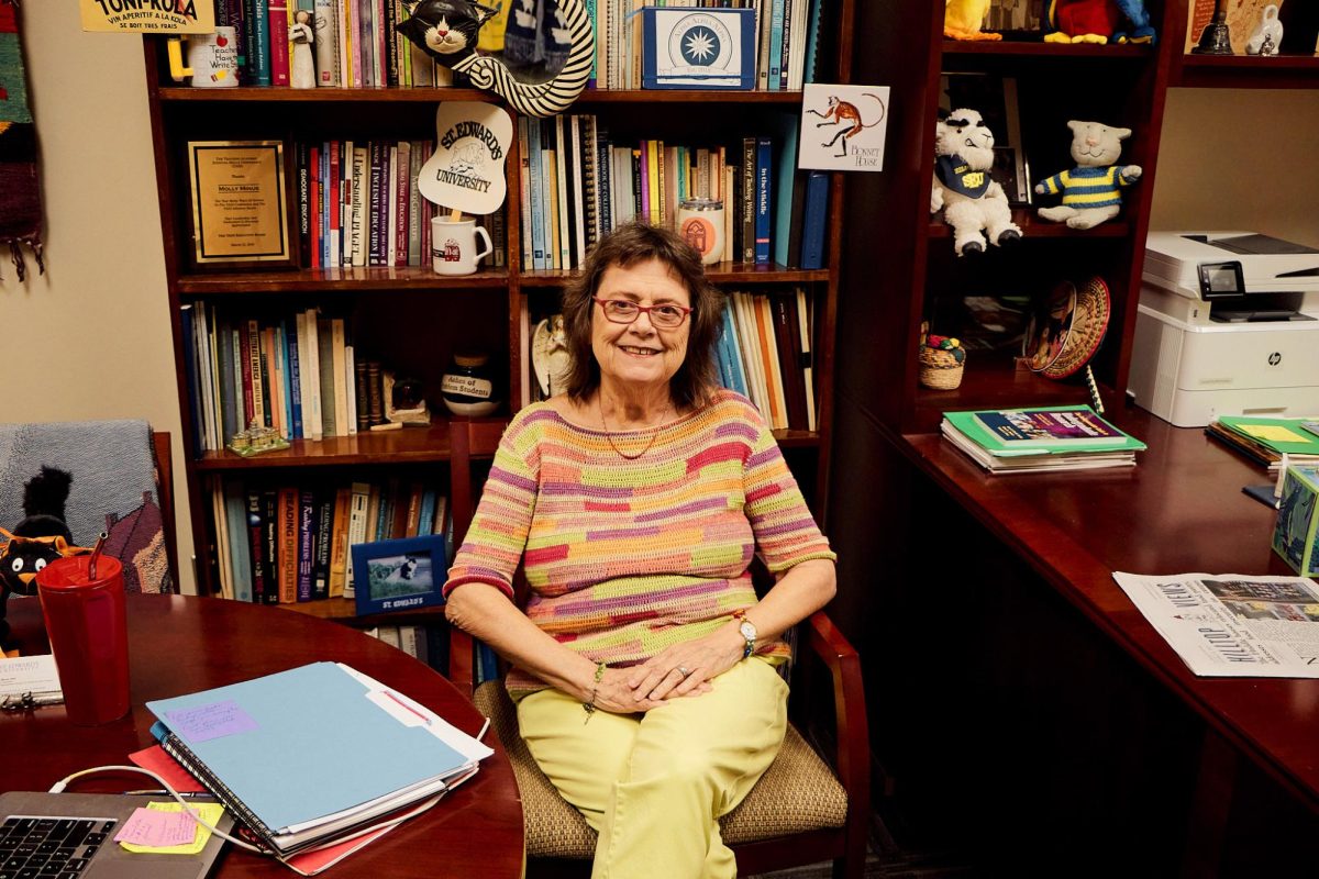 Molly Minus, Ph.D., has been a professor at St. Edward’s for 31 years. She has served as the director of the McNair Scholars Program since its inception in 2003. Before that, she coordinated with the University of Notre Dame to have their McNair scholars visit the Hilltop from South Bend.