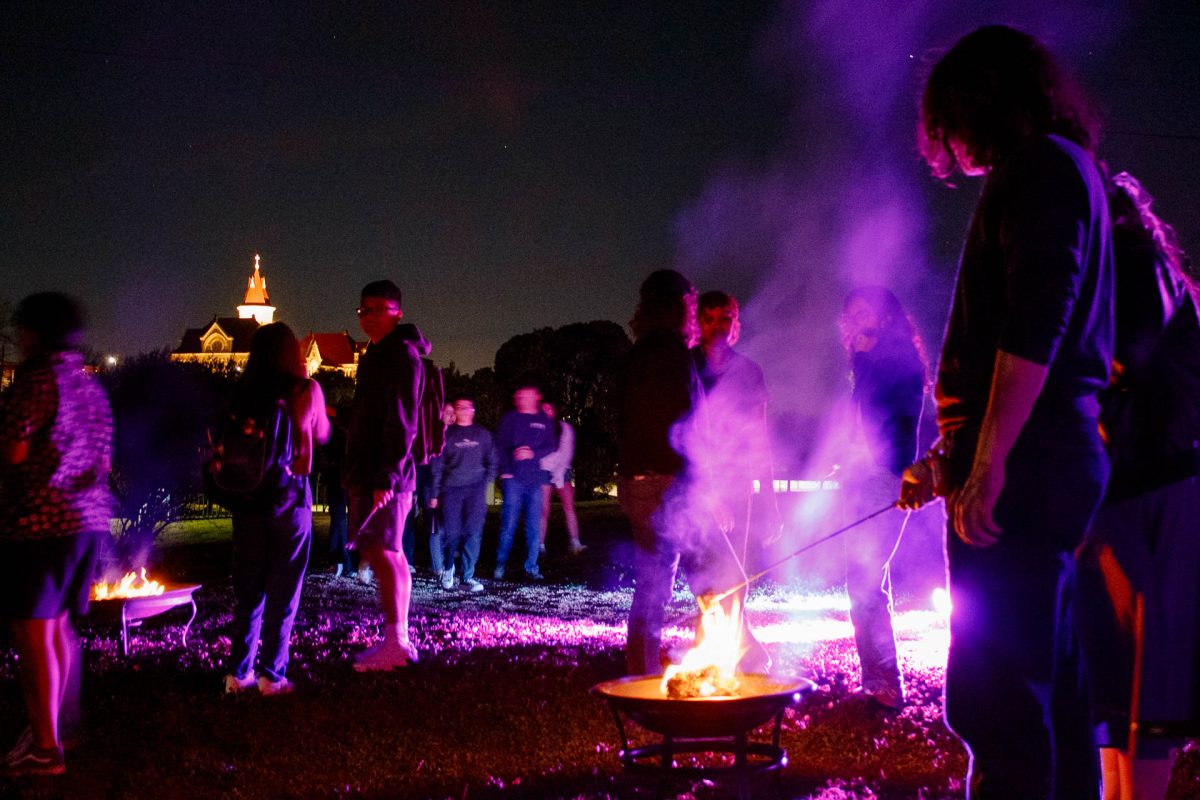 “This is a great spot,” Clarissa Cavazos said. “I love this area because you see most of the campus and the fire brings it all together. I heard about this event when I was by Meadows Cafe and it’s a great place to tell people about these kinds of events. I look forward to more events like this one.”