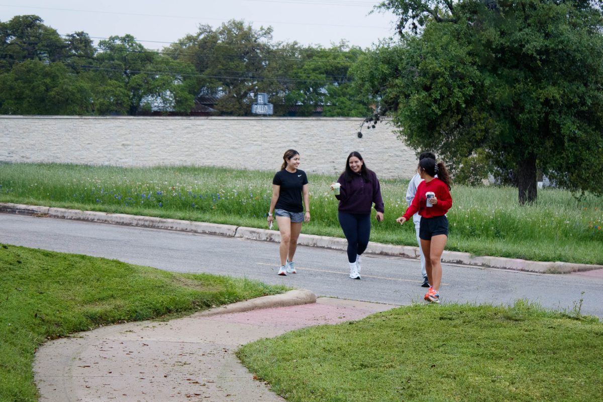 Happy Feet started their three-mile walk by heading down toward the Recreation Athletic Center (RAC) and all the way behind Fleck Hall. “I was able to grow closer with everyone else who was walking, really enjoying the weather, and really taking advantage of the early morning walk,” Damaris Martinez, freshman (left) said.