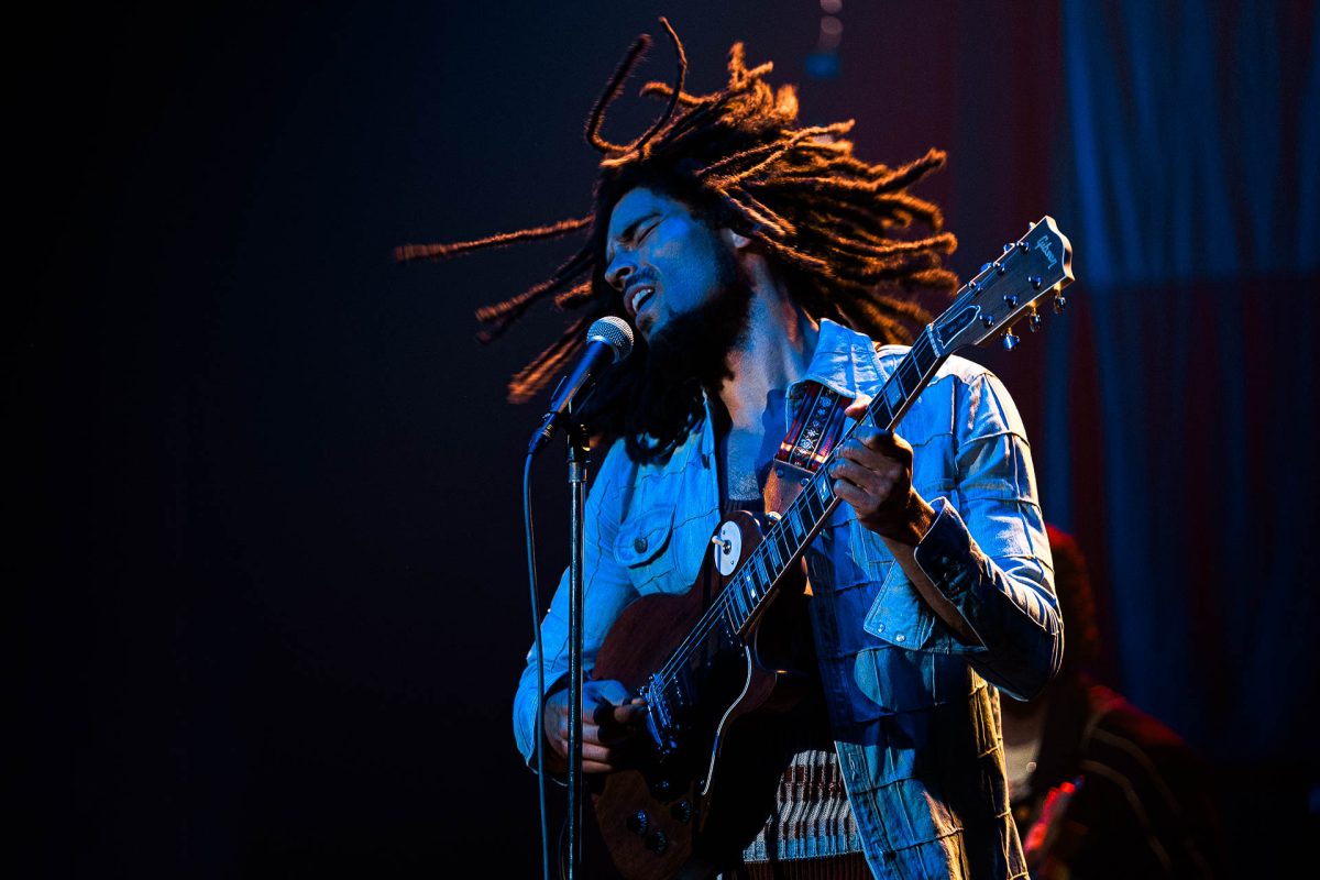 Kingsley Ben-Adir plays the late Reggae musician, Bob Marley, in the latest biopic “Bob Marley: One Love.” The film, produced by members of Marley’s family, depicts the trials and tribulations that were faced in Marley’s career as a growing musician.