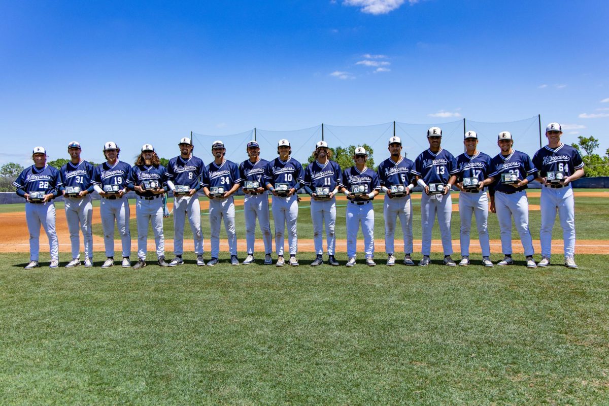 The+baseball+team%E2%80%99s+seniors+were+celebrated+before+the+last+game+of+the+series+against+Angelo+State+University.+Along+their+families+and+fellow+teammates%2C+they+received+farewell+gifts+and+played+in+their+home+field+one+last+time+on+Sunday%2C+April+21.