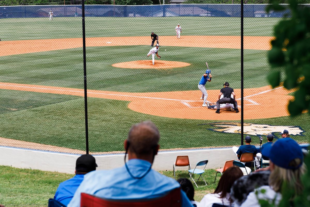 St. Edward’s senior Jack Granack releases a pitch against St. Mary’s. The graduate student broke the all time record for career starts at St. Edward’s with 55. Granack won his third game of the year, going 6.1 innings and striking out four batters.