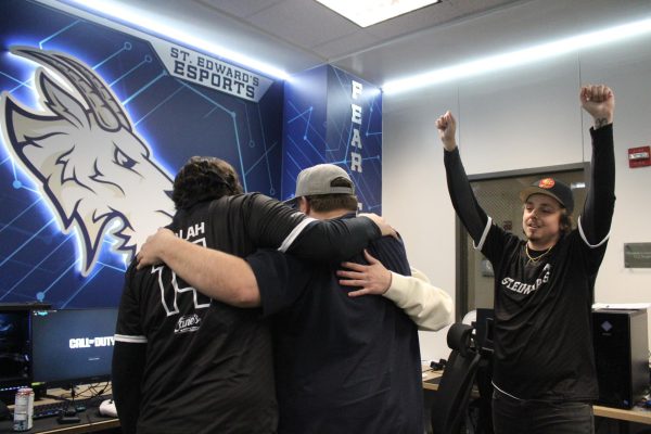 The team celebrates with Head Coach Sterling Henderson after their win. “You know, Sterling gave me the opportunity to come here, been some of the best moments of my life, memories that I’ll remember forever,” Muccio said. “(I’m) glad I can do it for him.”