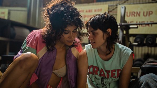 Kristin Stewart and Katy M. O’Brien as Lou and Jackie. The film centers around their volatile but devoted and loving relationship. 