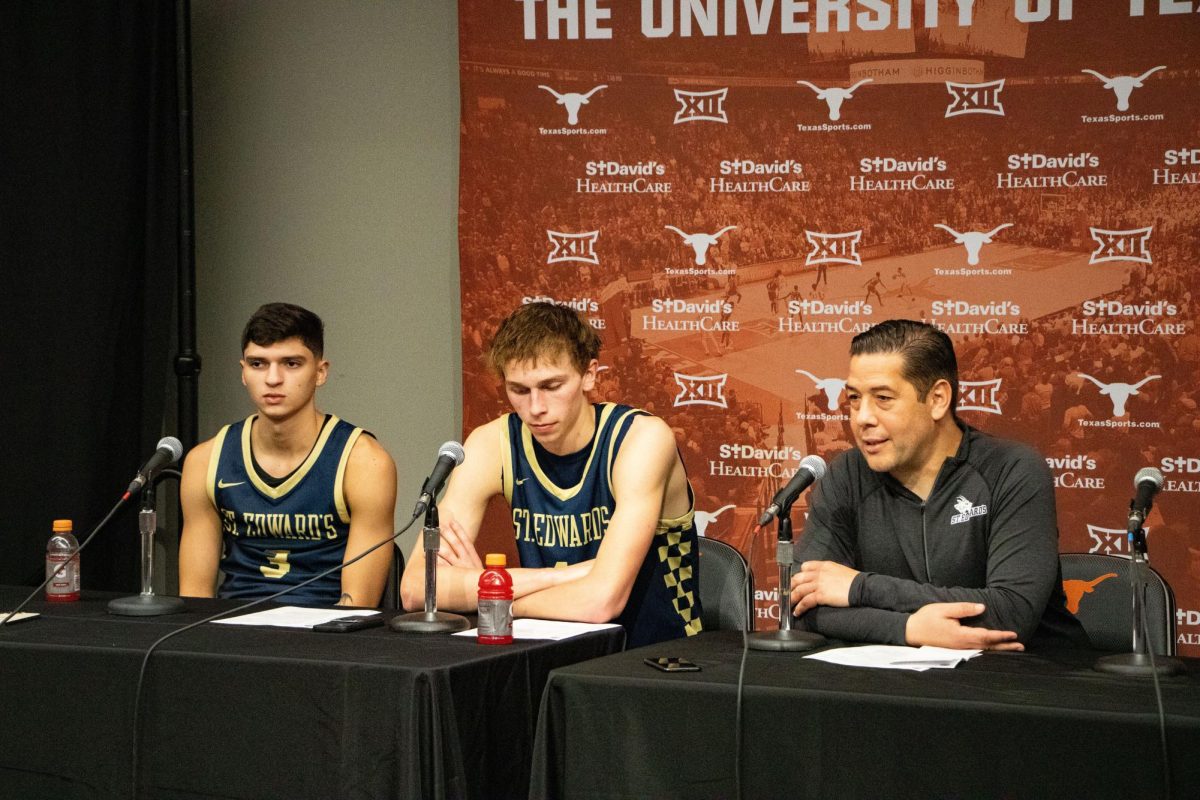 Last year, the men’s basketball team had the opportunity to play against the University of Texas at Austin at an exhibition game. Coach Cook, players Gavino Ramos (left) and Blake Nielsen (center) attended a post game press conference where they had the opportunity to reflect on the highly anticipated game, where the Hilltoppers were able to have a seven point advantage against the Longhorns at halftime.