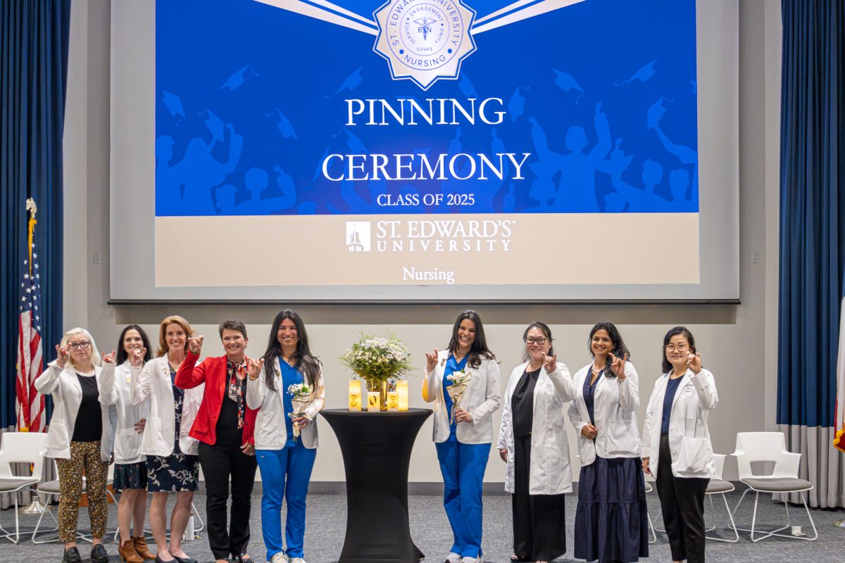 Candles are an important component of the ceremony, symbolizing the virtues of the nursing profession. Graduates light each other's candles as they recite the Nightingale Pledge.
