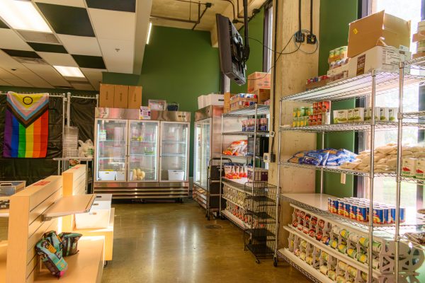 
Shelves at The Huddle reflect reduced inventory available through the Central Texas Food Bank, which lost over $5 million in funding earlier this year. 

