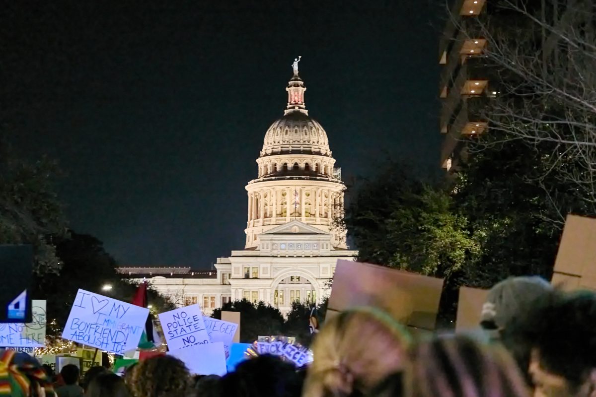 Protestors took to the streets of downtown Austin, marching towards the Texas Capitol on Jan. 30.