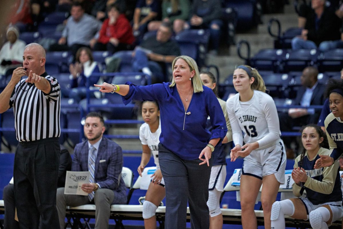Head coach J.J. Riehl circa November 2018, coaching the Hilltoppers to win over Kutztown University at home. 