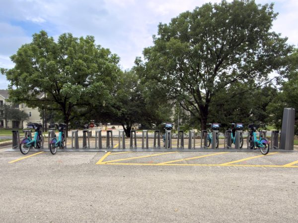A new transit option has arrived on St. Edward’s with CapMetro’s BikeShare system that features a 23 dock station.